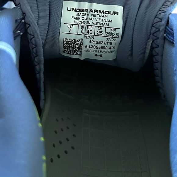 Under Armour Men's Yard Low Turf Baseball Shoe, Royal White & Blue New with tags - Picture 8 of 8